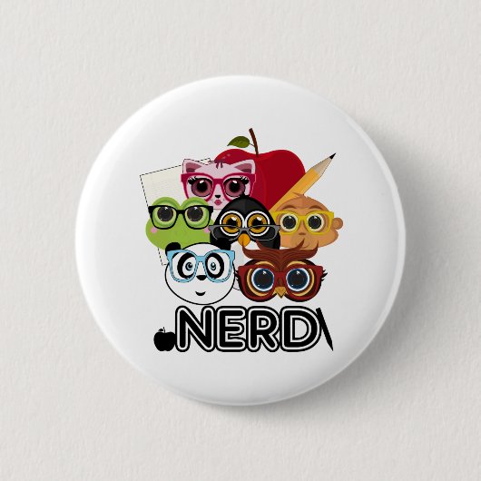 Nerd Ronde Button 5,7 Cm (Voorkant)
