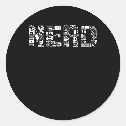 NERD RONDE STICKER (Voorkant)