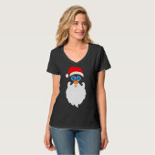 Nerd Santa Claus Big Head Funny Kerstmis T-shirt (Voorkant volledig)