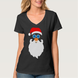 Nerd Santa Claus Big Head Funny Kerstmis T-shirt
