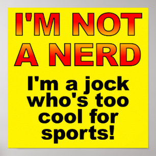 Nerd Sporter Grappige Poster Bord