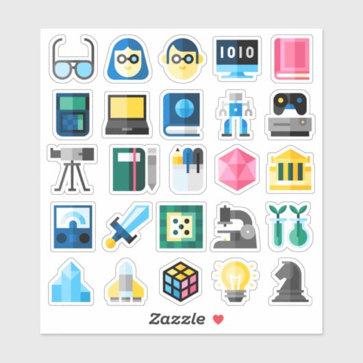 Nerd STEM Science Assorted Sticker Pack (Vel)