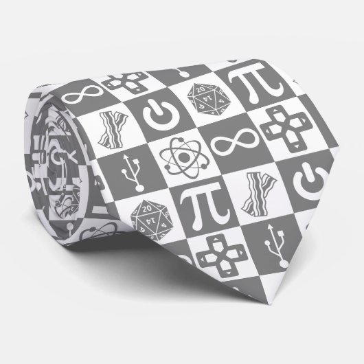 Nerd-symbool stropdas (Opgerold)