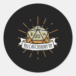 Nerd Tafelspel Kerker Dat Je Kunt Proberen Sleep Ronde Sticker