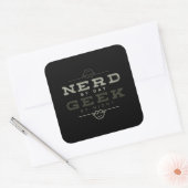 Nerd tegen Dag Geek bij nacht Vierkante Sticker (Envelop)
