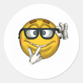 Nerd - toon ronde sticker (Voorkant)