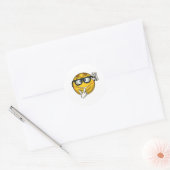 Nerd - toon ronde sticker (Envelop)