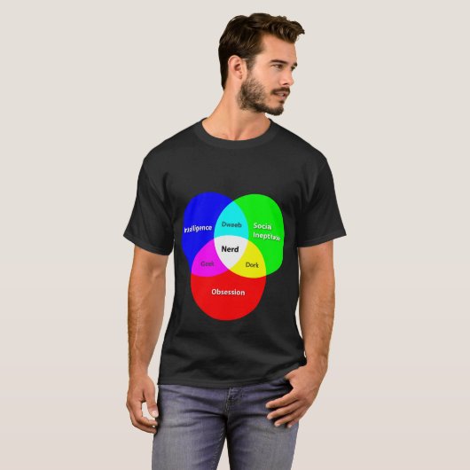 Nerd Venn Figuur T T-shirt (Voorkant volledig)