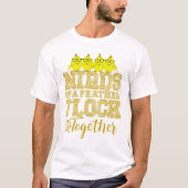 Nerd Vogel Grappige Vogels van dezelfde Veer Vlieg T-shirt (Voorkant)