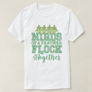 Nerd Vogel Grappige Vogels van dezelfde Veer Vlieg T-shirt