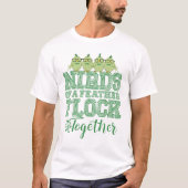 Nerd Vogel Grappige Vogels van dezelfde Veer Vlieg T-shirt (Voorkant)