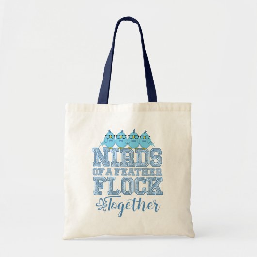 Nerd Vogels Funny Vogels van dezelfde Veer Vliegen Tote Bag (Voorkant)
