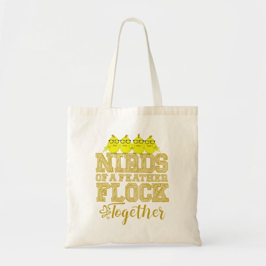 Nerd Vogels Funny Vogels van dezelfde Veer Vliegen Tote Bag (Voorkant)