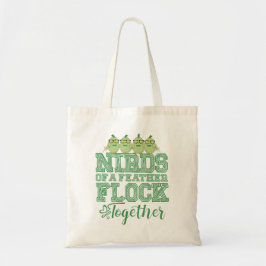 Nerd Vogels Funny Vogels van dezelfde Veer Vliegen Tote Bag