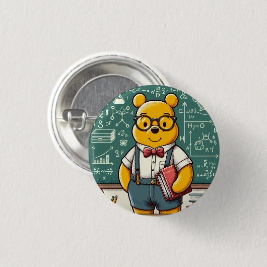 Nerd Winnie de Pooh 1 Ronde Button 3,2 Cm (Voorkant /achterkant)