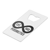 Nerd wiskundeleven biedt mogelijkheden creditkaart flessenopener (Achterkant Gekanteld)