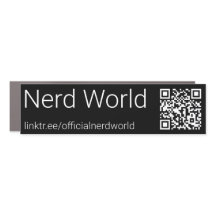 Nerd World Car Bumpersticker Magnet in Black