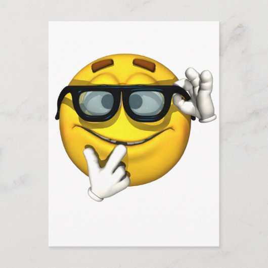 Nerd Yellow Face Briefkaart (Voorkant)