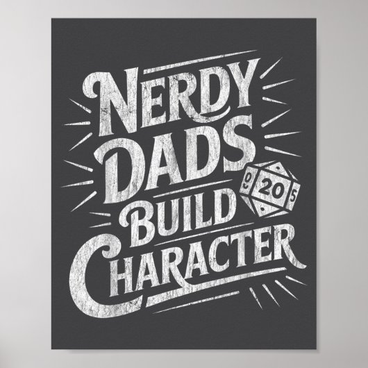 Nerdachtige vaders bouwen karakter Vader humor Poster (Voorkant)