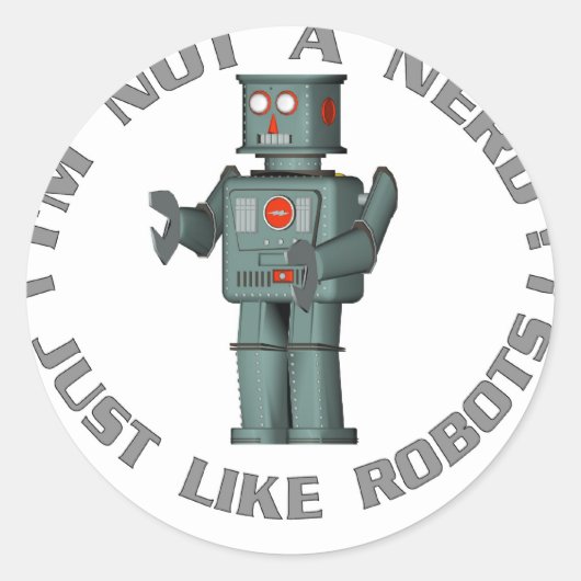 NerdBot Ronde Sticker (Voorkant)