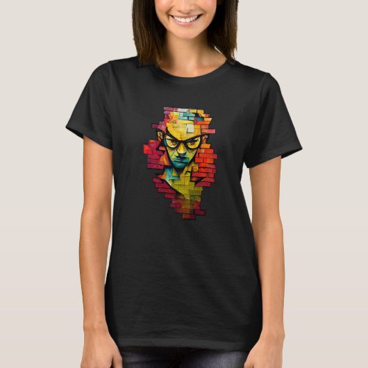 Nerdcore Grafitti Geeksta Rap Nerd T-shirt (Voorkant)