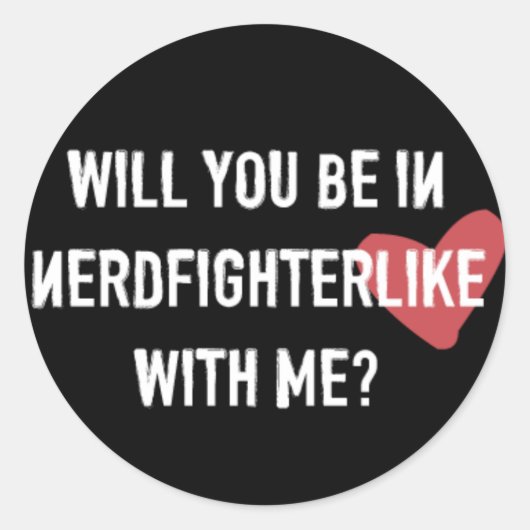 Nerdfighter Like: Zwart Ronde Sticker (Voorkant)