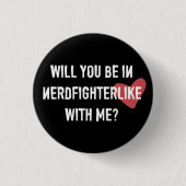 Nerdfighterachtige Button Black. (Voorkant)