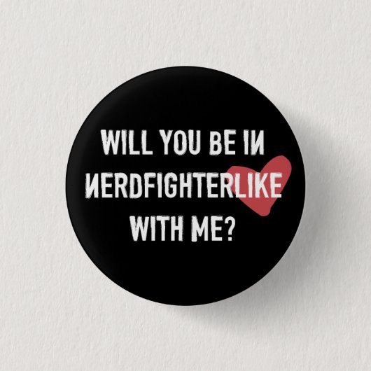 Nerdfighterachtige Button Black. (Voorkant)
