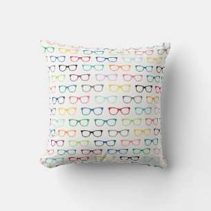 Nerdige multi-kleur hipster bril patroon kussen
