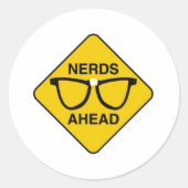 Nerds Ahead Ronde Sticker (Voorkant)