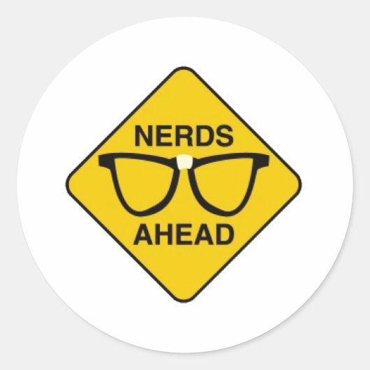 Nerds Ahead Ronde Sticker (Voorkant)
