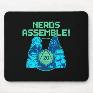 Nerds Embleem Bordspel Dobbelstenen Pixel Gamer On Muismat