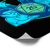 Nerds Embleem Bordspel Dobbelstenen Pixel Gamer On Poster (Hoek)