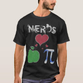 Nerds Love Apple Pi Symbol Wiskunde Teacher T-Shir T-shirt (Voorkant)