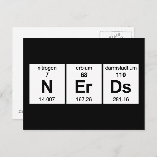 NErDs Periodieke Tabel Briefkaart (Voorkant / Achterkant)