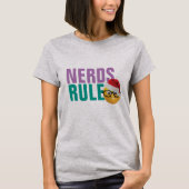 nerds regel geek emoji in santa hat kerstmis grapp t-shirt (Voorkant)
