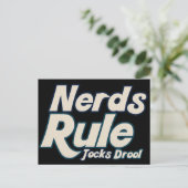 Nerds Rule Jocks Drool Briefkaart (Staand voorkant)