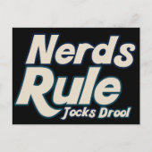 Nerds Rule Jocks Drool Briefkaart (Voorkant)