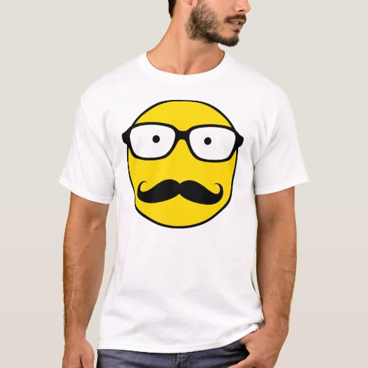 NerdSmiley Mustache T-shirt (Voorkant)
