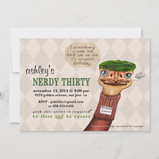 Nerdy 30  Dertigste verjaardag Uitnodiging (Voorkant)