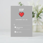 Nerdy 8 bit hart RSVP (Staand voorkant)