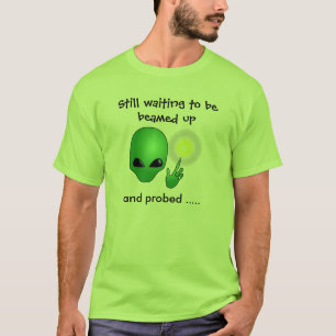 Nerdy Alien Beamed Up and Probed Mannen T-Shirt