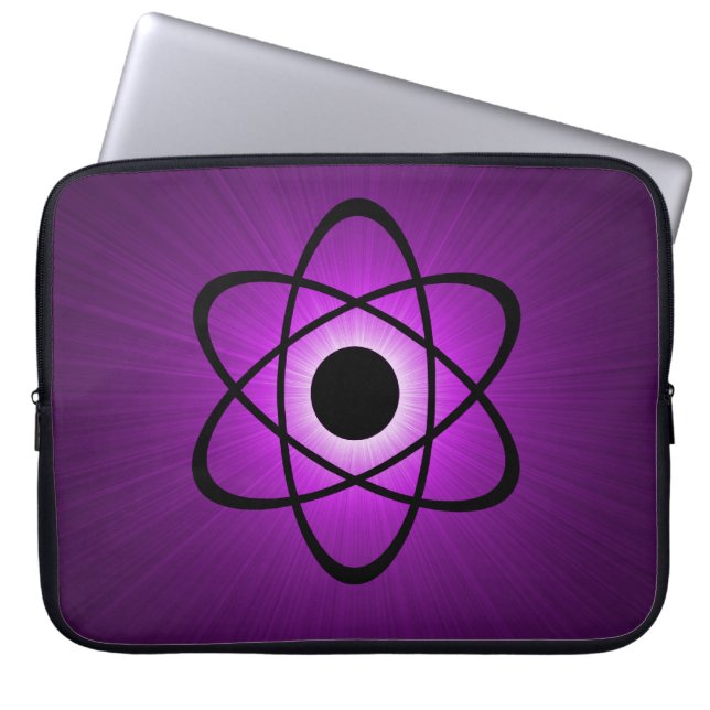 Nerdy Atomic Electronics Sleeve, Paars Laptop Sleeve (Voorkant)