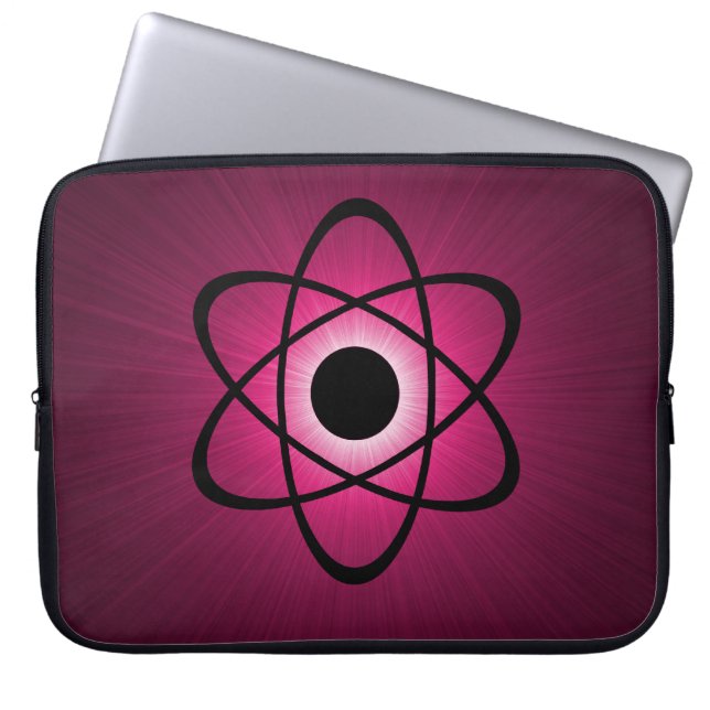Nerdy Atomic Electronics Sleeve, Roze Laptop Sleeve (Voorkant)