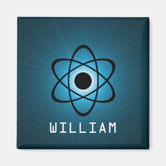 Nerdy Atomic Magnet, blauw Magneet (Voorkant)