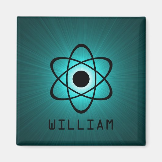 Nerdy Atomic Magnet, Blauwgroen Magneet (Voorkant)