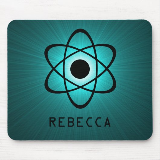 Nerdy Atomic Mousepad, Blauwgroen Muismat (Voorkant)