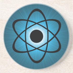 Nerdy Atomic Onderzetter, blauw Zandsteen Onderzetter