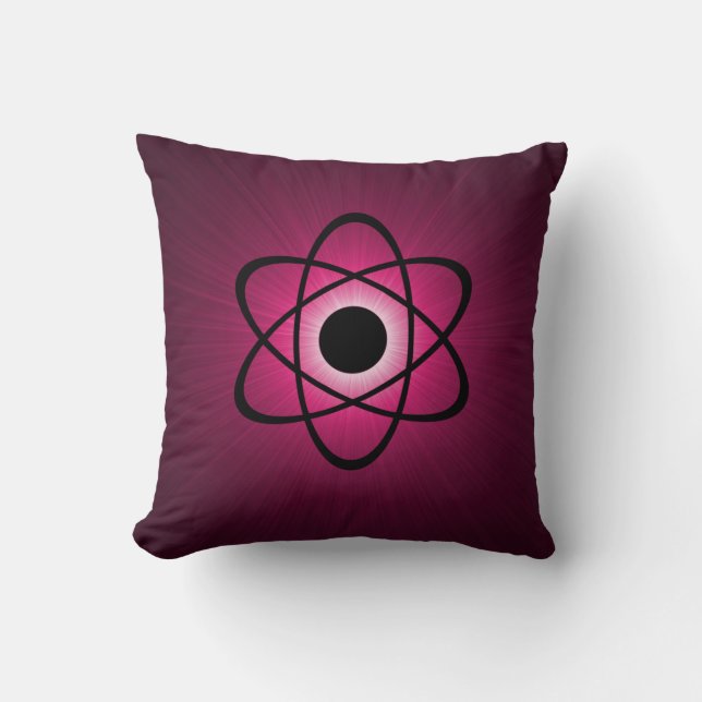 Nerdy Atomic Pillow, Roze Kussen (Voorkant)