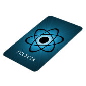 Nerdy Atomic Premium Magnet, blauw Magneet (Linkerzijde)